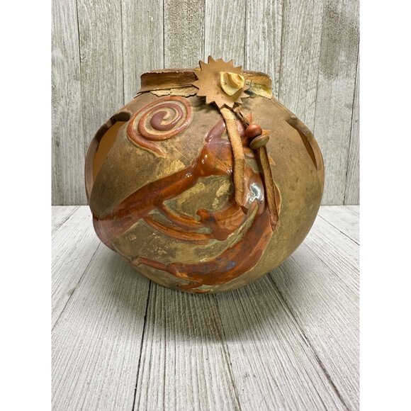 Vtg Indian Tribal Pottery Clay Vase Home Decor Collector Piece Stirrup Spout 6" - Picture 1 of 9